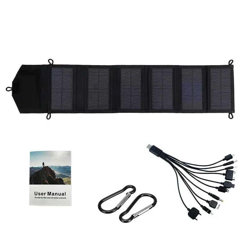 800W Foldable Solar Panel Portable 6-Fold Solar Panels Charger USB 5V DC Full Time Power Solar Panel Mobile Power Supply