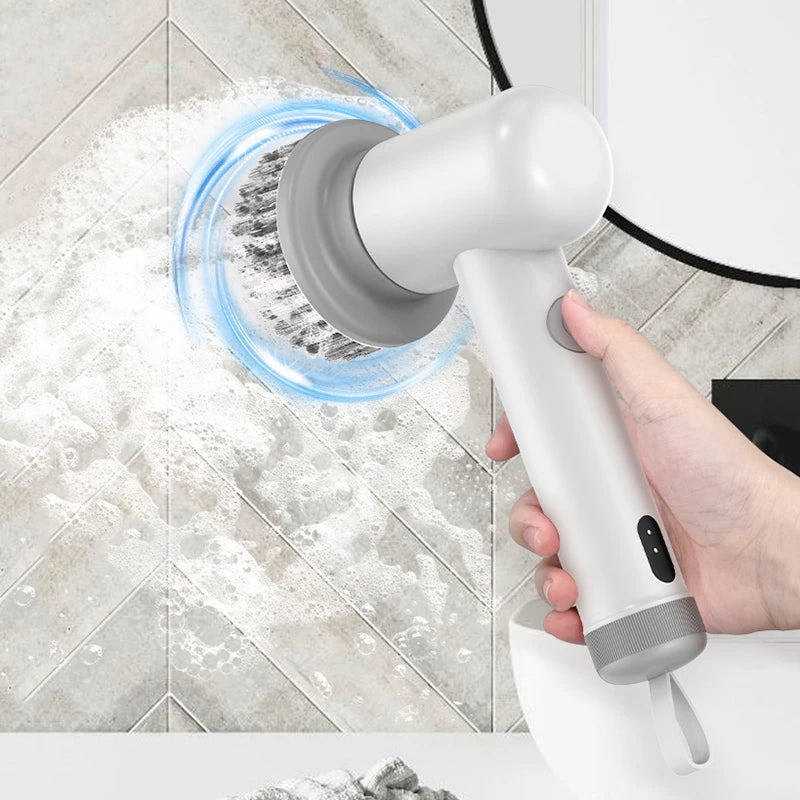 "Wireless Electric Cleaning Brush - Multi-Functional & Waterproof for Effortless Kitchen & Stove Cleaning!"