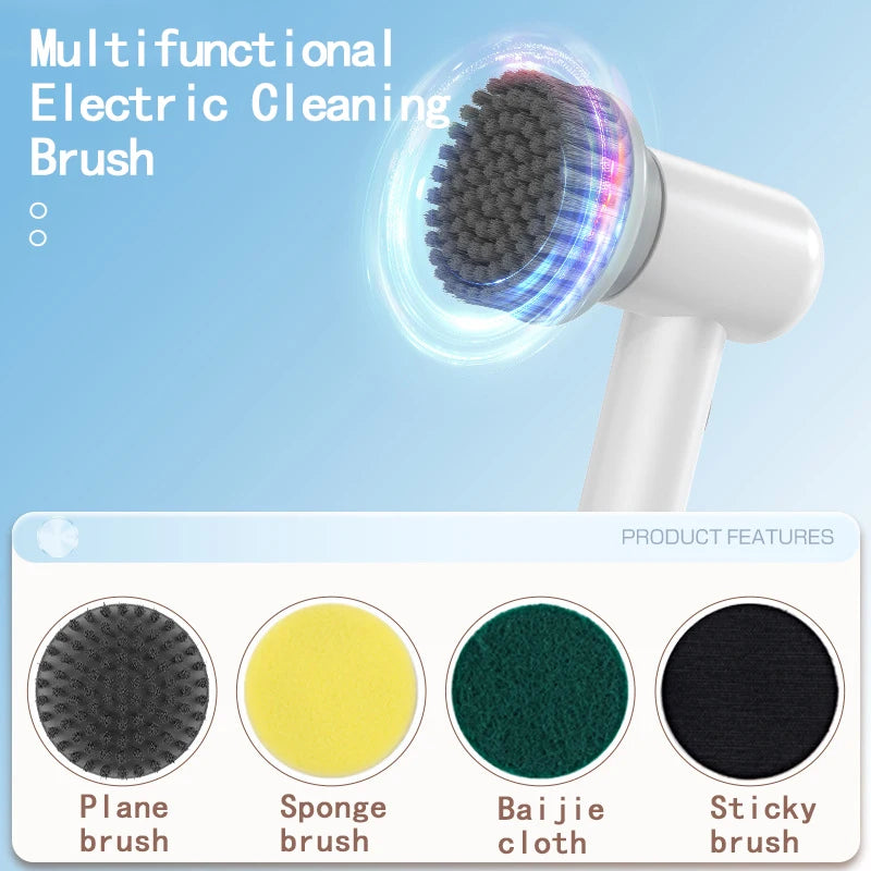 "Wireless Electric Cleaning Brush - Multi-Functional & Waterproof for Effortless Kitchen & Stove Cleaning!"