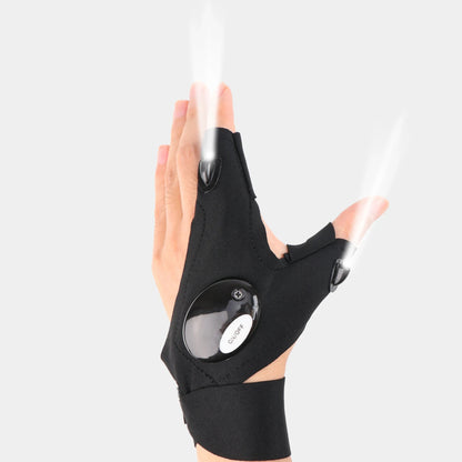 LED Fingerless Gloves for Outdoor Activities - Waterproof and Durable Design for Night Fishing, Baiting, Cycling, and Running