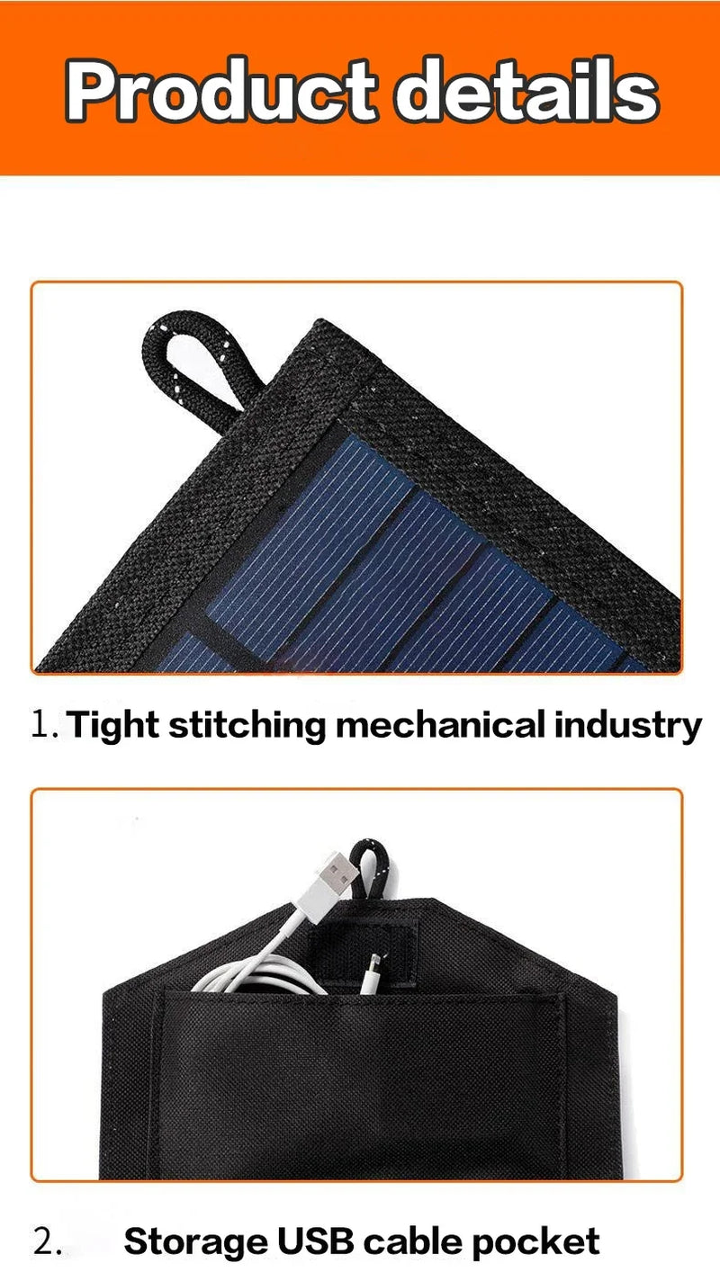 800W Foldable Solar Panel Portable 6-Fold Solar Panels Charger USB 5V DC Full Time Power Solar Panel Mobile Power Supply